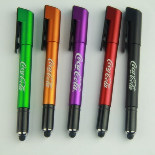 3-in-1 Light Up Logo Stylus Pen with Phone Holder