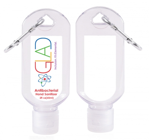 Hand Sanitizer Gel with Carabiner, 2 oz. - Printed