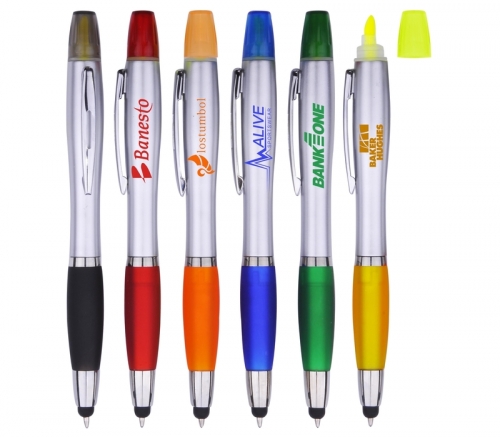 3-in-1 Pen with Highlighter and Stylus