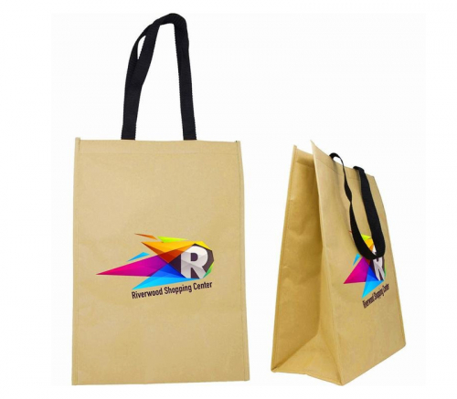 Brown Aluminum Foam Paper Bag with Webbed Handle