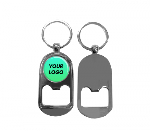 Rounded Metal Bottle Opener Keyring