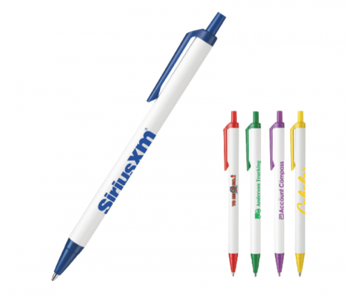 Slim White Barrel Pen