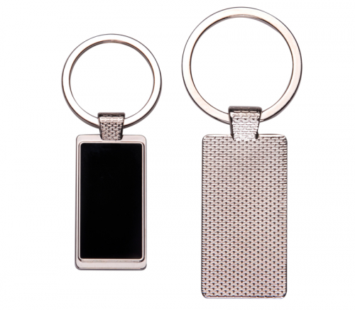 Rectangular Reflective Metal Keychain