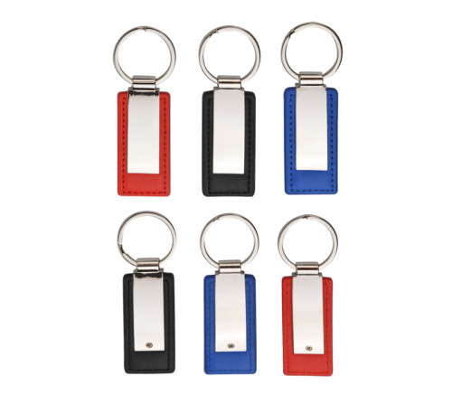 Leatherette Metal Keychain