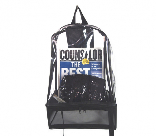 2-Compartment Clear Bag PVC Transparent Backpack