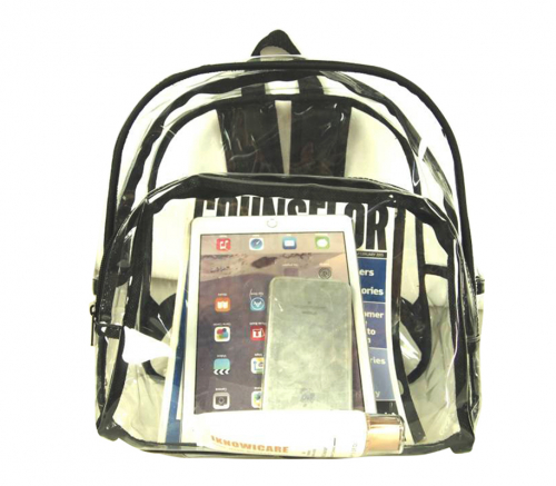 Clear Bag PVC Transparent Backpack with Soft Front Pocket