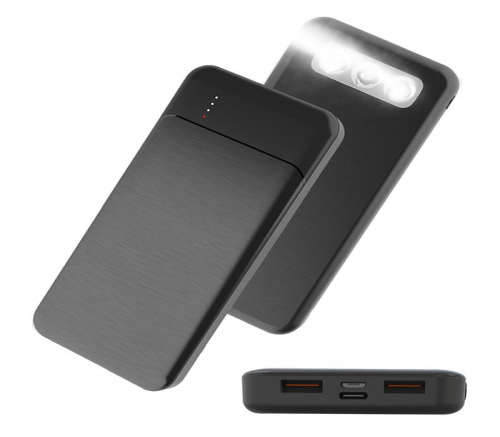 Portable Power Bank with Flashlight - 10000 mAh