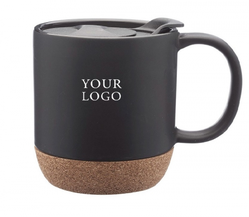 Cork-Wrapped Bottom Stoneware Mug, 13 oz.