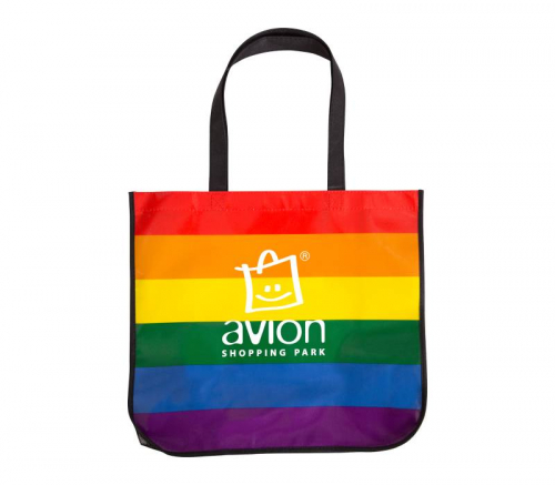 Large Rainbow Laminated Tote Bag