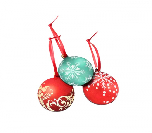 Small Round MDF Christmas Ornament