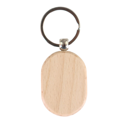 Wooden Round Corner Keychain