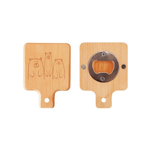 Wooden Handle Bottle Opener With Magnet