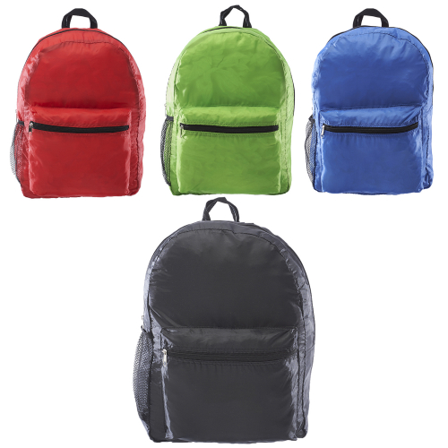 Polyester Backpack with Side Mesh Pocket