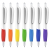 Colored Grip White Plastic Pen
