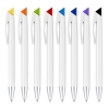 Colored Wedged Tip White Plastic Pen