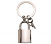 Lock and Key Charm Metal Keychain