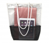 Clear PVC Transparent Tote Bag with Bottom Black Net