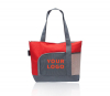Two-Tone Zippered Polyester Tote Bag