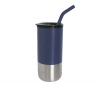 Vacuum Stainless Steel Tumbler with Straw, 18 oz.