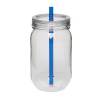 Plastic Mason Jar with Straw, 24 oz.