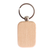 Rounded Rectangle Shape Wooden Keychain