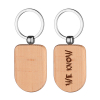 Wooden Shield Shape Keychain