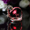 Heart Shaped LED Light Crystal Keychain