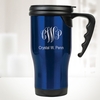 14 oz. Blue Stainless Steel Travel Mug with Handle