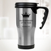 14 oz. Silver Stainless Steel Travel Mug with Handle