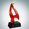 Art Glass Inferno Award with Black Base