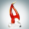 Art Glass Inferno Award with Clear Base