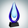 Art Glass Aquatic Award with Black Base (S)