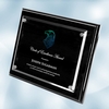 Color Imprinted Blackwood Piano Finish Horizontal/Vertical Wall Plaque w/ Floating Acrylic (M)