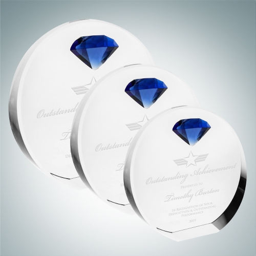 Circle Award with Blue Diamond Accent (L)