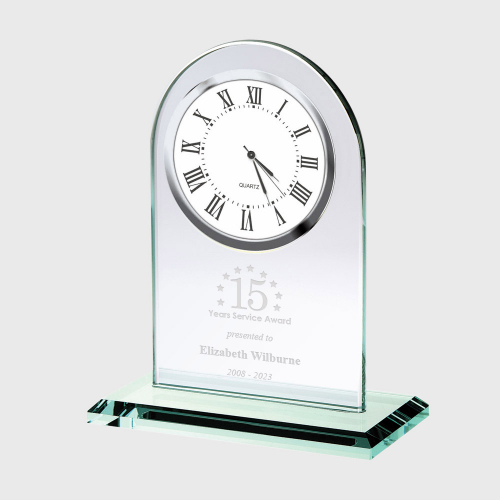 Jade White Roman Arch Clock