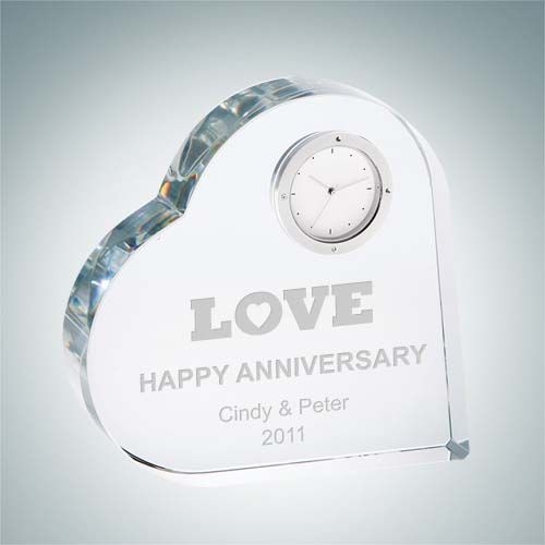 Heart Keepsake Clock | Optical Crystal