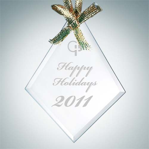 Beveled Diamond Ornament | Jade Glass