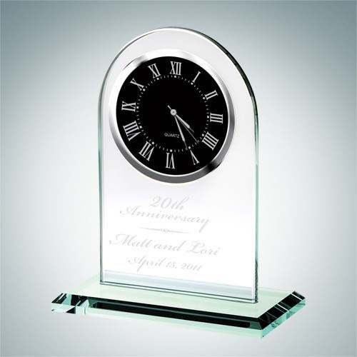 Black Roman Arch Clock | Jade Glass