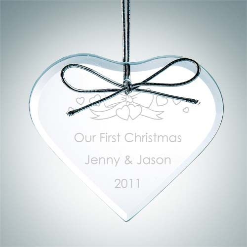 Premium Heart Ornament | Clear Glass