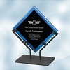 Blue Galaxy Acrylic Plaque Award with Iron Stand - Small