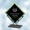 Green Galaxy Acrylic Plaque Award with Iron Stand - Small