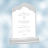 Clear Frosted White Cap Edge Acrylic Award - Small