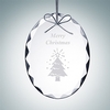 Gem-Cut Oval Ornament | Clear Glass