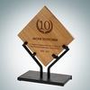 Genuine Bamboo Plaque with Iron Stand | Wood, Metal - Small