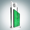 Green Success Golf Trophy - Small | Optical Crystal