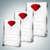 Vertical Rectangle Plaque with Red Diamond Accent (S)