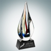 Art Glass Candy Stripes Award with Black Base
