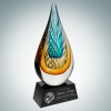 Art Glass Desert Sky Award with Black Base