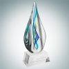 Art Glass Teal Aurora Award with Black Base (Cloned)