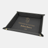 Black/Gold Laserable Leatherette Snap Up Tray with Gold Snaps